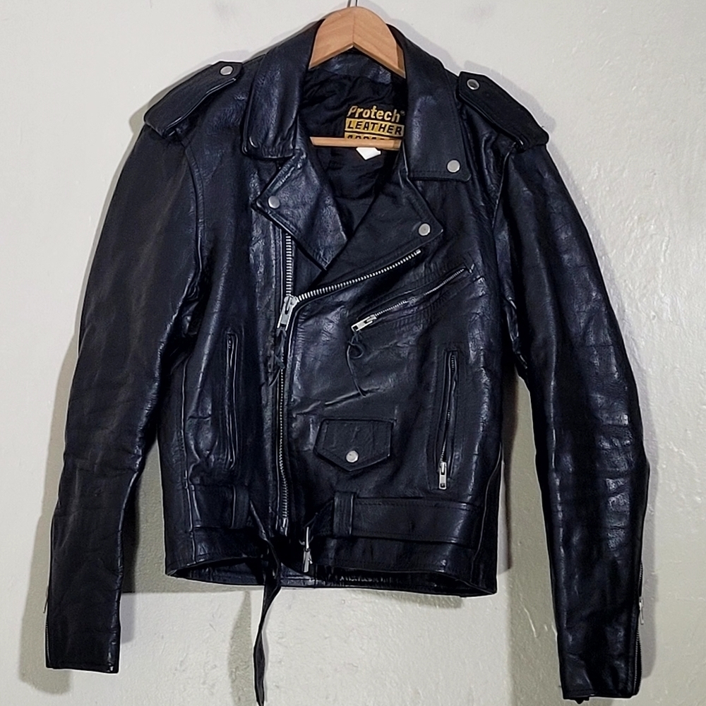 Men's Black Motorcycle Leather Jacket